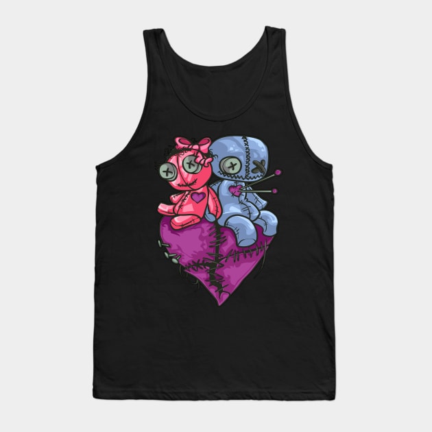 Voodoo Dolls Couples Halloween Tank Top by E